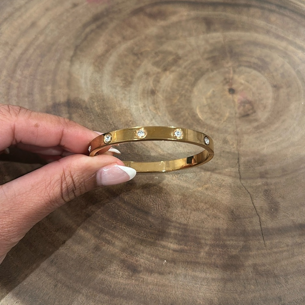 Rose Gold and Moissanite Bangle